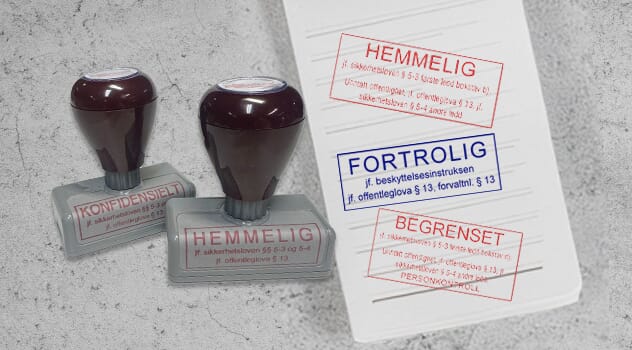 Sikkerhetsgraderings-stempler