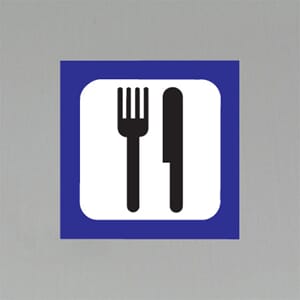 Informasjonsetikett Restaurant 20x20cm