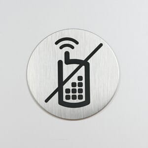 Stålskilt rundt m/pictogram