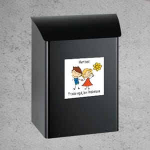 Postkasseskilt med motiv/farge - 60x60mm